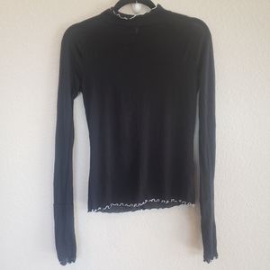 Free People long sleeve sheer mock neck top, size small